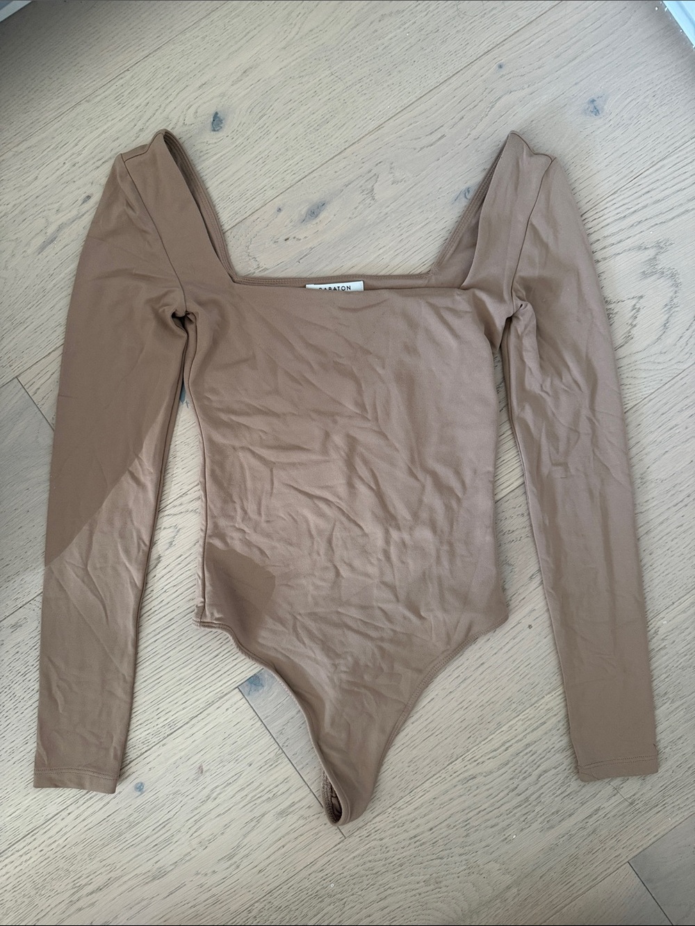 Babaton Square Neck Long Sleeve Bodysuit - Brown